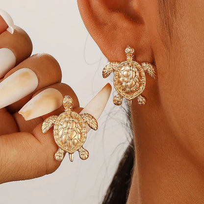 1 Pair Simple Style Tortoise Plating Alloy Drop Earrings