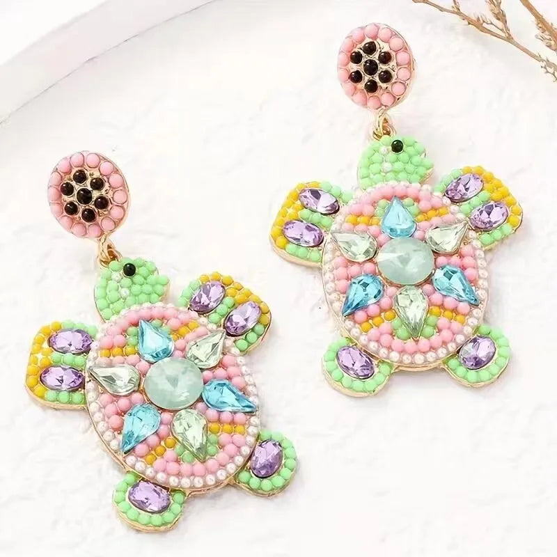 1 Pair Simple Style Tortoise Plating Alloy Drop Earrings