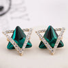 1 Pair Simple Style Triangle Hexagram Plating Inlay Stainless Steel Alloy Artificial Gemstones 18k Gold Plated Ear Studs