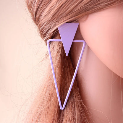 1 Pair Simple Style Triangle Metal Stoving Varnish Women's Drop Earrings