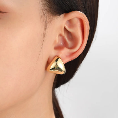 1 Pair Simple Style Triangle Plating Brass 18k Gold Plated Ear Studs