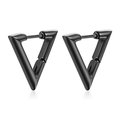 1 Pair Simple Style Triangle Plating Stainless Steel Earrings