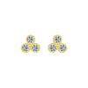 1 Pair Simple Style Triangle Sterling Silver Plating Inlay Zircon 14k Gold Plated Rhodium Plated Ear Studs