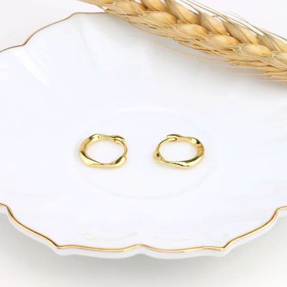 1 Pair Simple Style Twist Sterling Silver Plating White Gold Plated Gold Plated Earrings