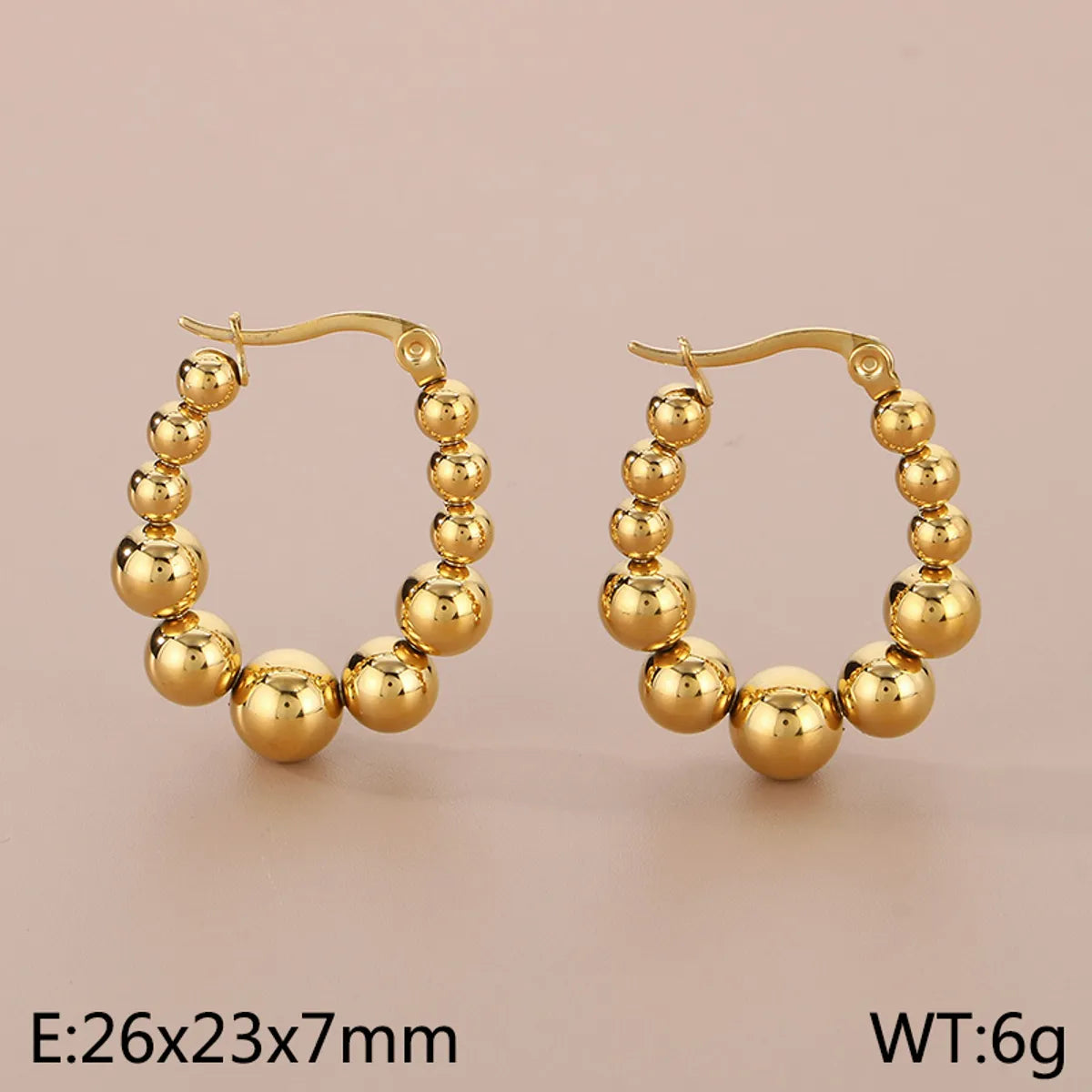 1 Pair Simple Style U Shape 304 Stainless Steel 18K Gold Plated Earrings