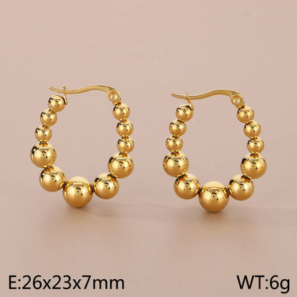 1 Pair Simple Style U Shape 304 Stainless Steel 18K Gold Plated Earrings