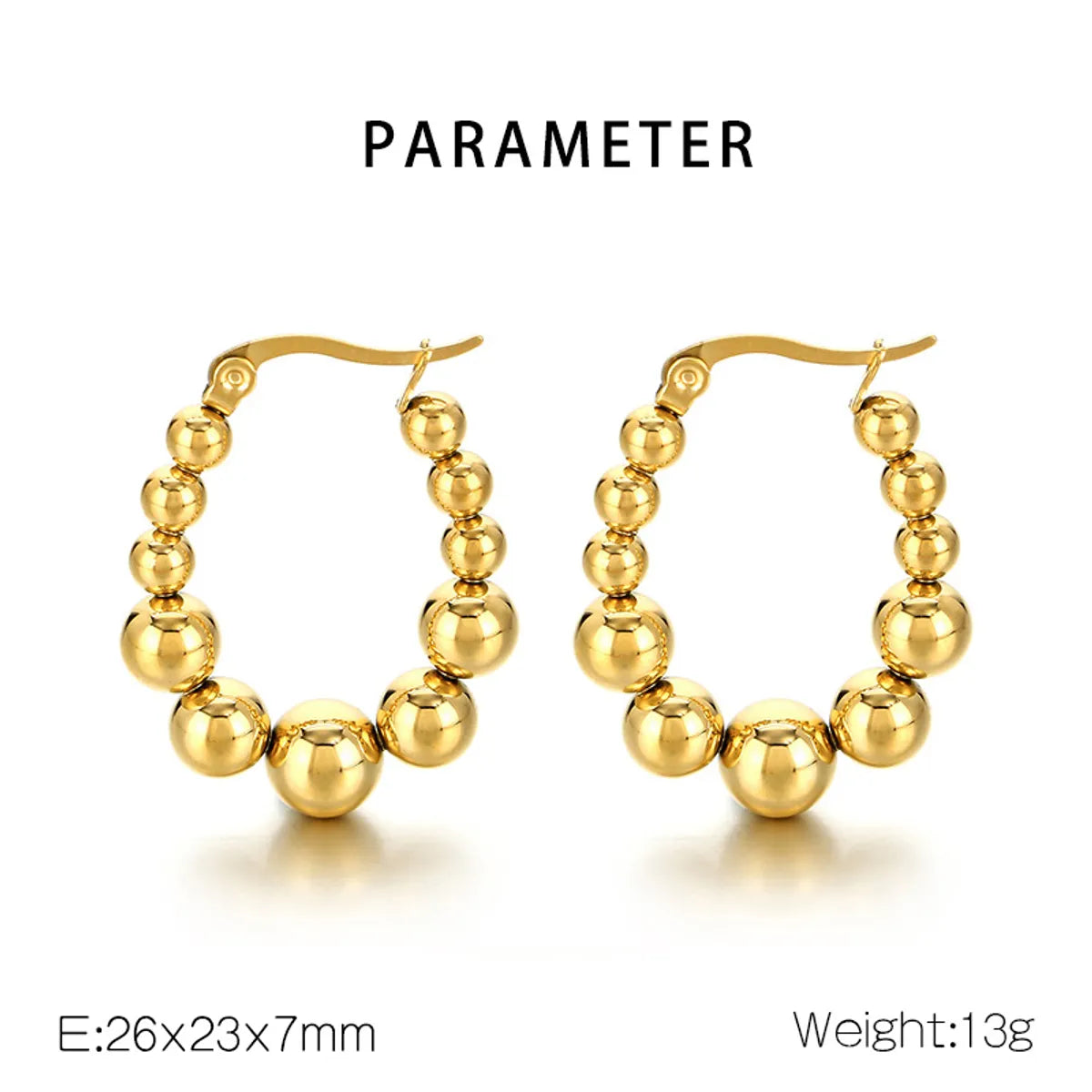 1 Pair Simple Style U Shape 304 Stainless Steel 18K Gold Plated Earrings