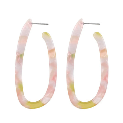 1 Pair Simple Style U Shape Acetic Acid Sheets Stoving Varnish Women'S Ear Studs