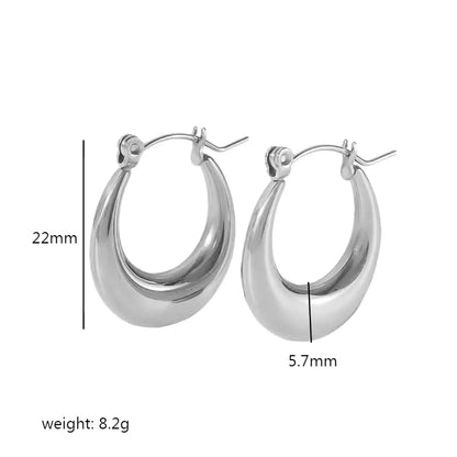 1 Pair Simple Style U Shape Circle Plating Stainless Steel 18k Gold Plated Hoop Earrings