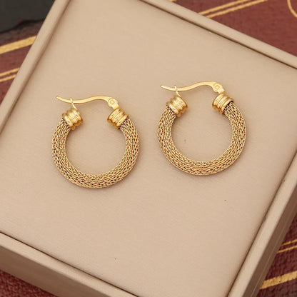 1 Pair Simple Style U Shape Circle Stainless Steel Plating Hoop Earrings