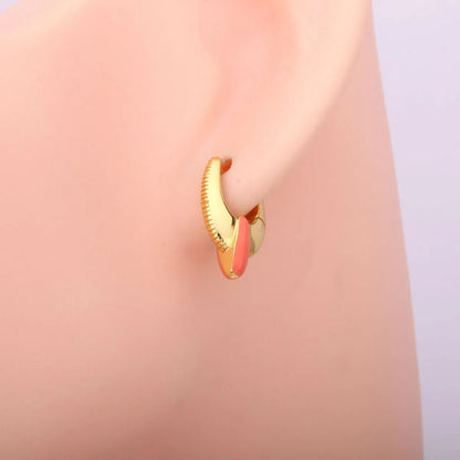 1 Pair Simple Style U Shape Epoxy Plating Sterling Silver Gold Plated Earrings