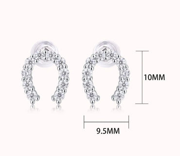 1 Pair Simple Style U Shape Gra Plating Inlay Sterling Silver Moissanite Ear Studs