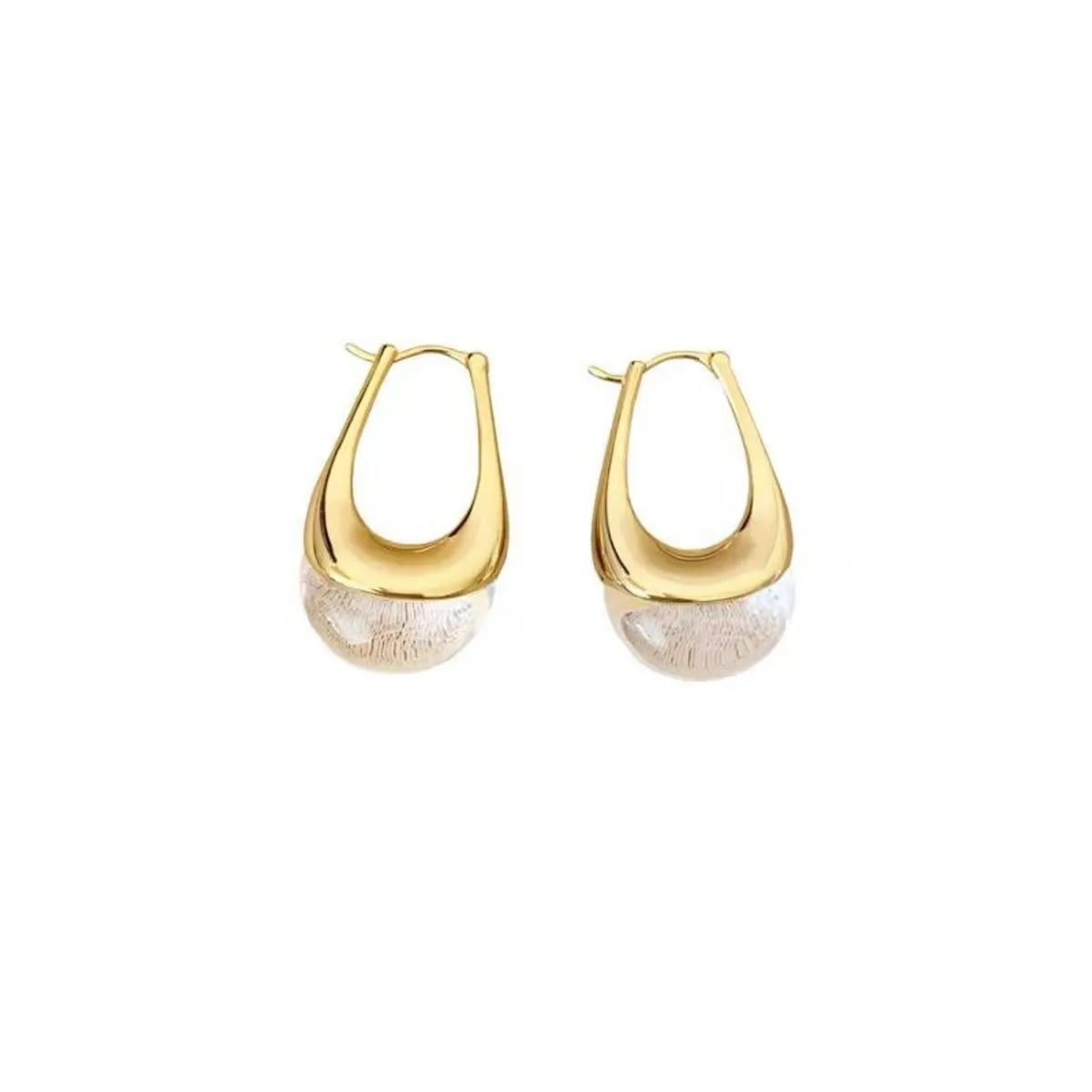 1 Pair Simple Style U Shape Inlay Copper Crystal Drop Earrings