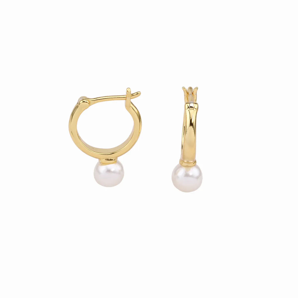 1 Pair Simple Style U Shape Inlay Sterling Silver Pearl Earrings