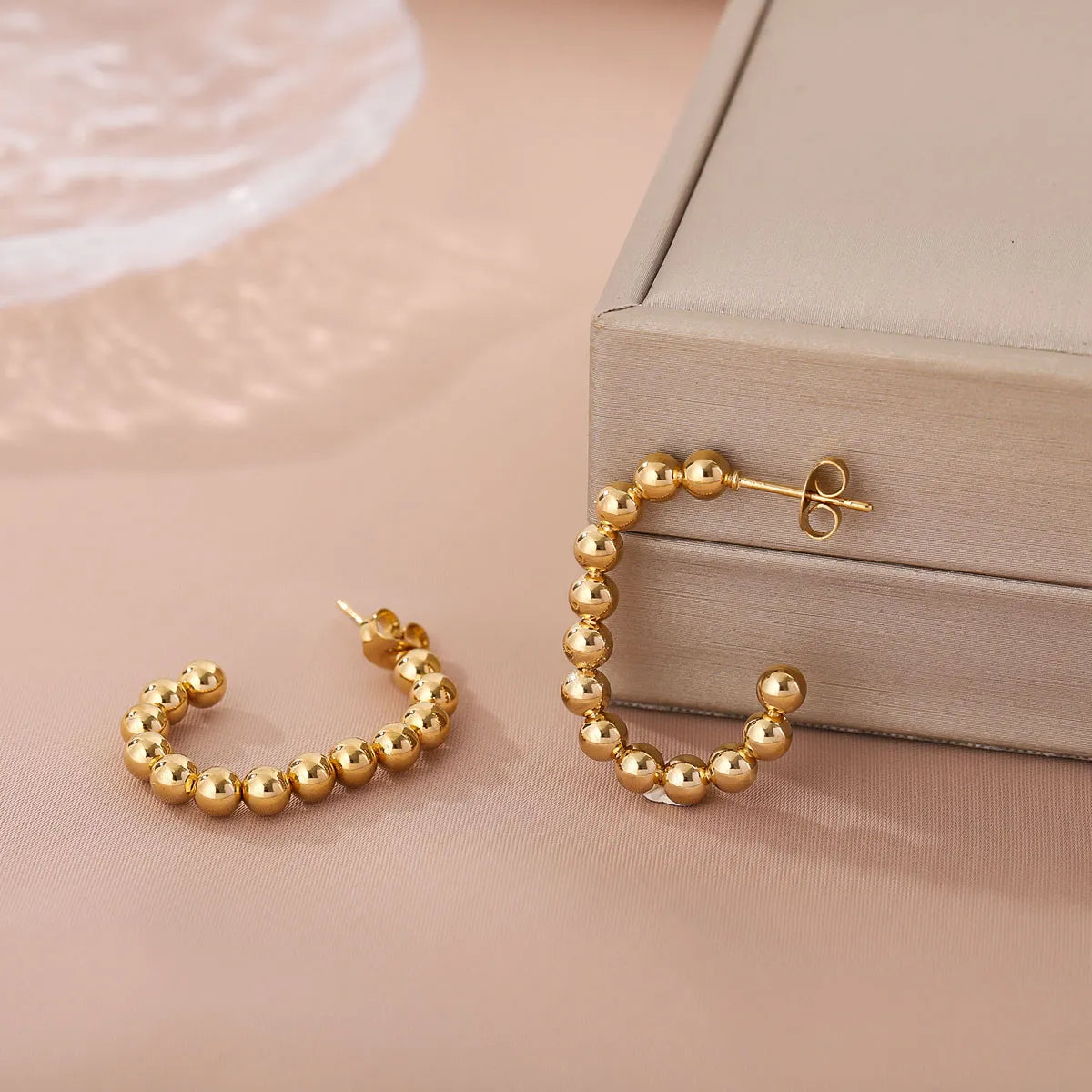 1 Pair Simple Style U Shape Plating Stainless Steel 18k Gold Plated Ear Studs