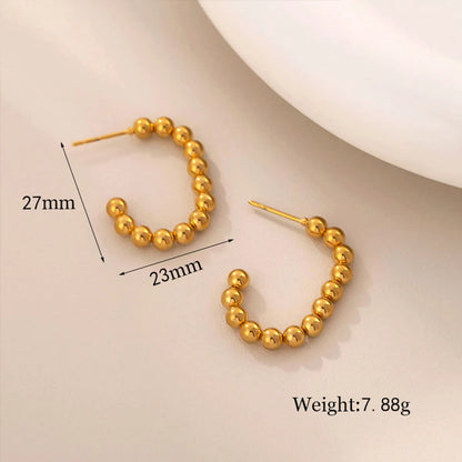 1 Pair Simple Style U Shape Plating Stainless Steel 18k Gold Plated Ear Studs