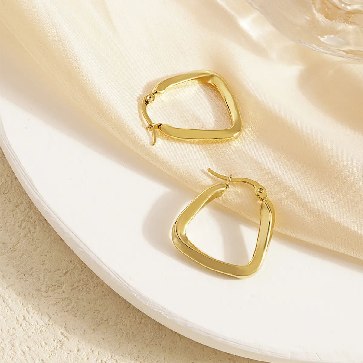 1 Pair Simple Style U Shape Plating 304 Stainless Steel 18K Gold Plated Earrings