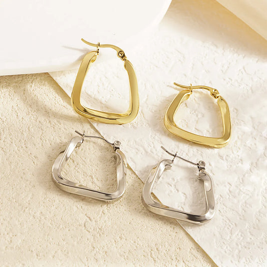 1 Pair Simple Style U Shape Plating 304 Stainless Steel 18K Gold Plated Earrings