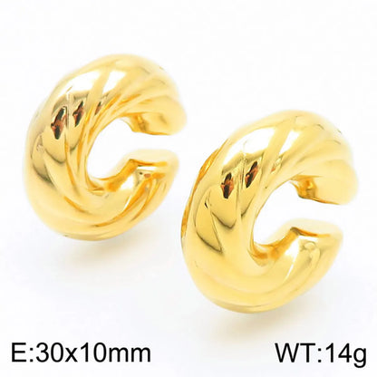 1 Pair Simple Style U Shape Plating Stainless Steel 18K Gold Plated Ear Cuffs