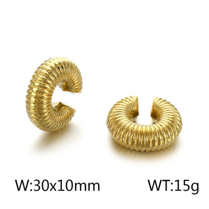 1 Pair Simple Style U Shape Plating Stainless Steel 18K Gold Plated Ear Cuffs