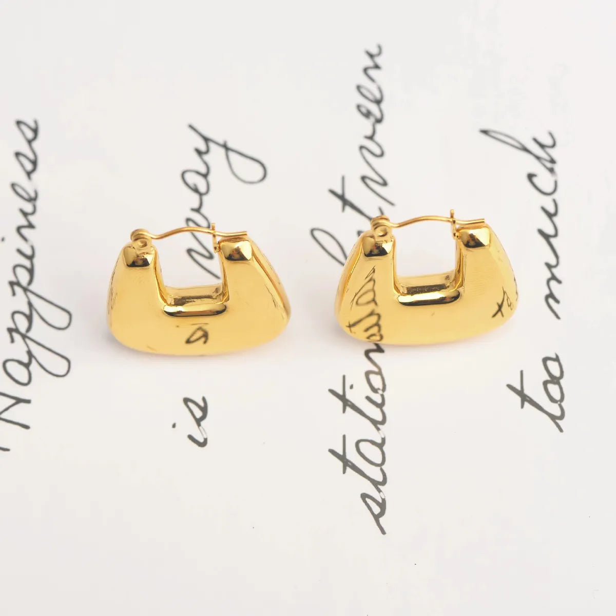 1 Pair Simple Style U Shape Plating Stainless Steel Earrings