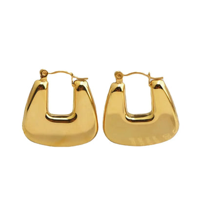 1 Pair Simple Style U Shape Plating Stainless Steel Earrings