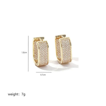 1 Pair Simple Style U Shape Polishing Plating Inlay Copper Zircon 18K Gold Plated Earrings