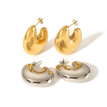 1 Pair Simple Style U Shape Polishing Plating Stainless Steel 18k Gold Plated Ear Studs