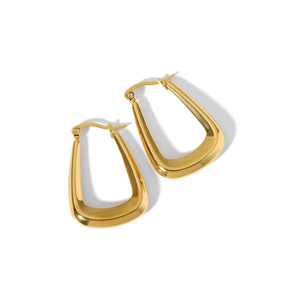 1 Pair Simple Style U Shape Polishing Plating 304 Stainless Steel Hoop Earrings