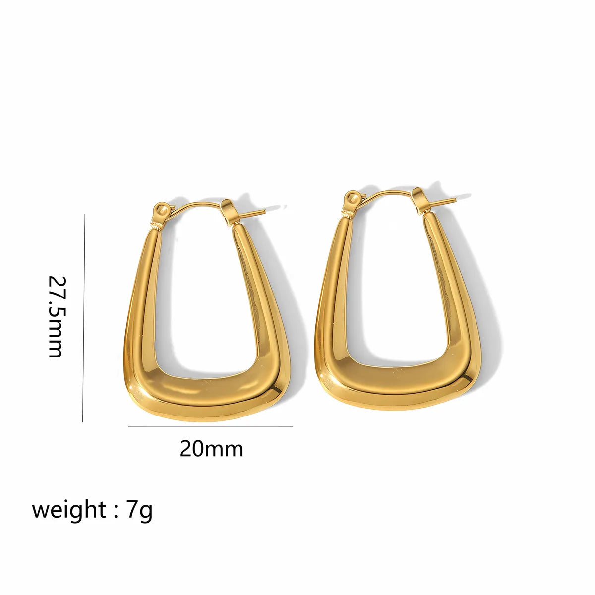 1 Pair Simple Style U Shape Polishing Plating 304 Stainless Steel Hoop Earrings