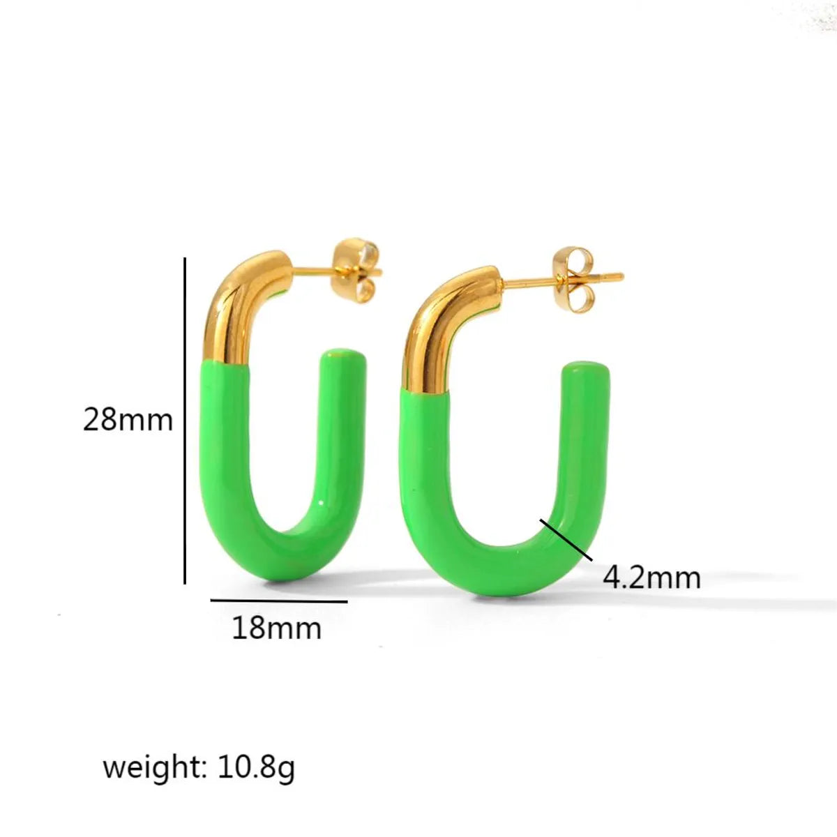 1 Pair Simple Style U Shape Polishing Plating Stainless Steel 18k Gold Plated Hoop Earrings