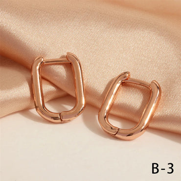 1 Pair Simple Style U Shape Round Plating Copper 18k Gold Plated Hoop Earrings