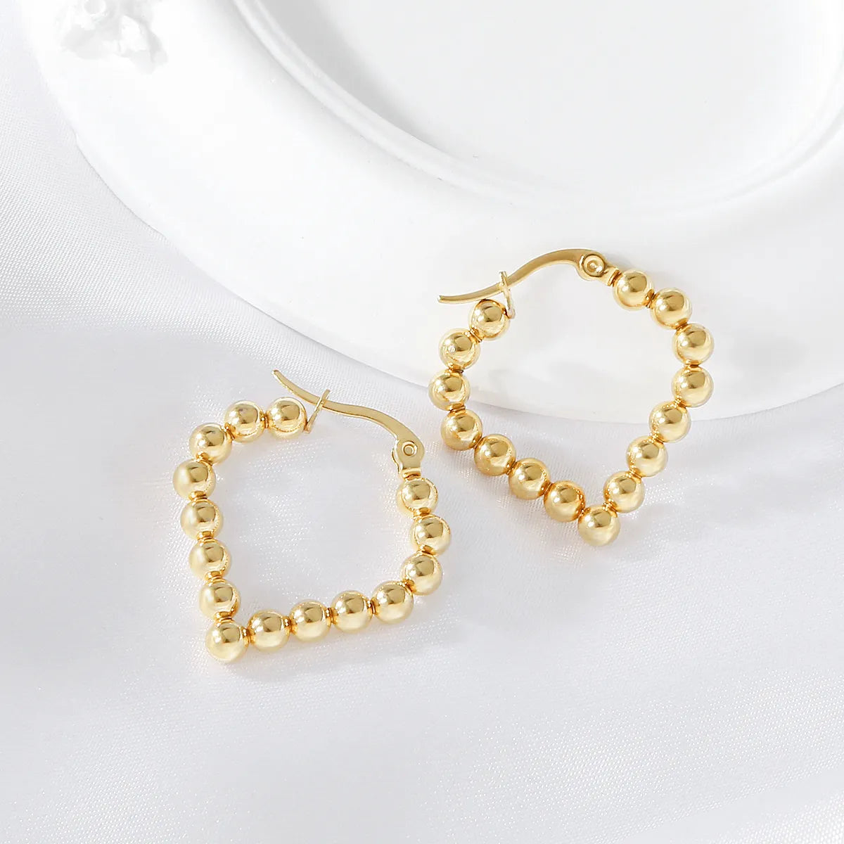 1 Pair Simple Style U Shape Round Square Plating 316 Stainless Steel  18K Gold Plated Earrings