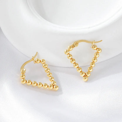 1 Pair Simple Style U Shape Round Square Plating 316 Stainless Steel  18K Gold Plated Earrings