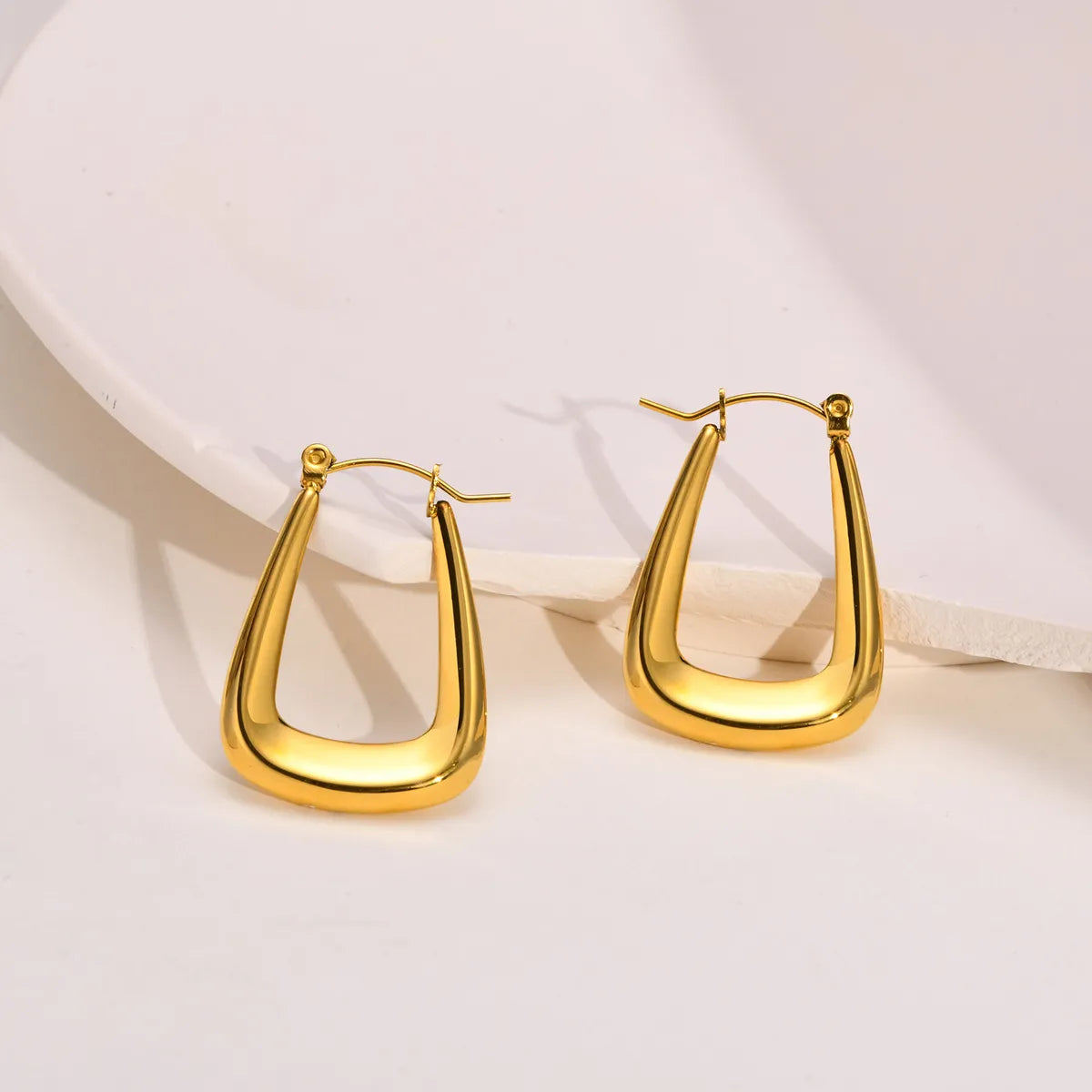 1 Pair Simple Style U Shape Stainless Steel Plating Earrings