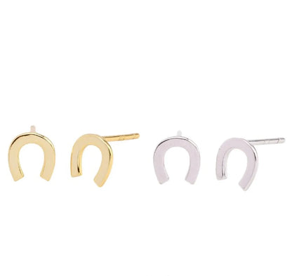 1 Pair Simple Style U Shape Sterling Silver Plating White Gold Plated Gold Plated Ear Studs