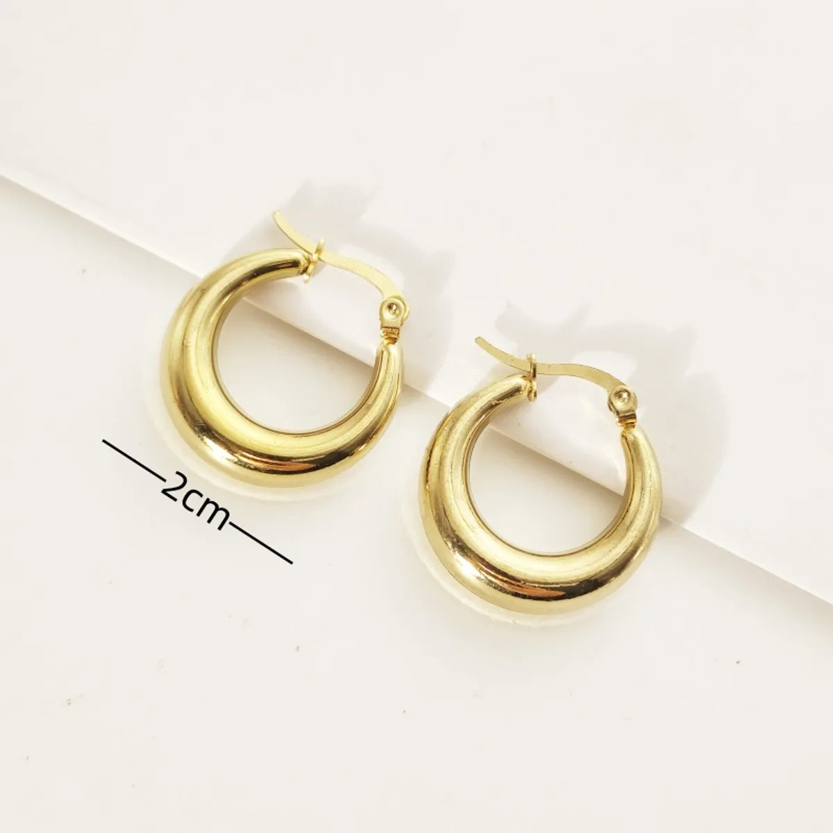 1 Pair Simple Style U Shape Titanium Steel 18K Gold Plated Earrings