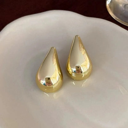 1 Pair Simple Style Water Droplets Alloy Gold Plated Silver Plated Ear Studs