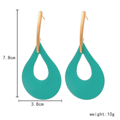 1 Pair Simple Style Water Droplets Alloy Stoving Varnish Women's Drop Earrings