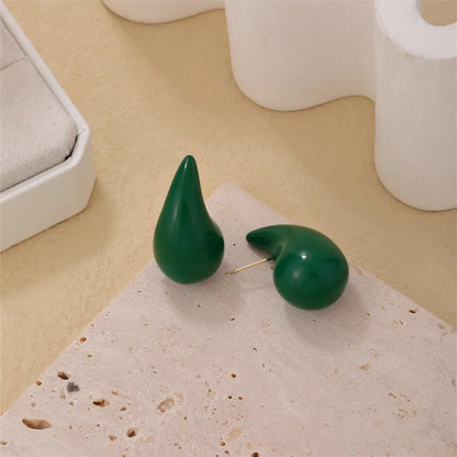 1 Pair Simple Style Water Droplets Ccp Ear Studs