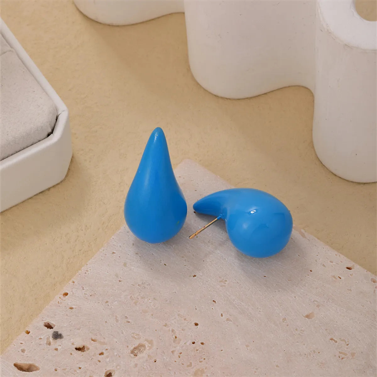 1 Pair Simple Style Water Droplets Ccp Ear Studs