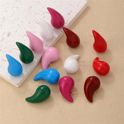 1 Pair Simple Style Water Droplets Ccp Ear Studs