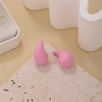 1 Pair Simple Style Water Droplets Ccp Ear Studs