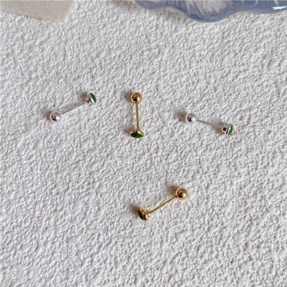 1 Pair Simple Style Water Droplets Enamel Plating Alloy Ear Studs