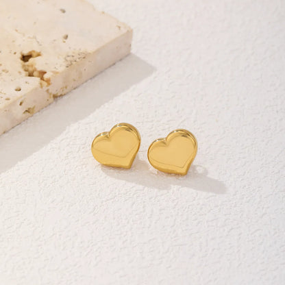 1 Pair Simple Style Water Droplets Heart Shape Plating Inlay Titanium Steel Artificial Pearls 18K Gold Plated Ear Studs