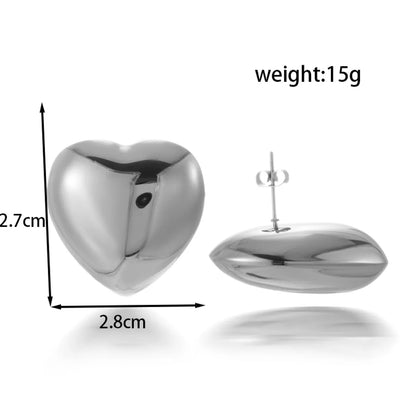 1 Pair Simple Style Water Droplets Heart Shape Rhombus Plating 304 Stainless Steel Drop Earrings