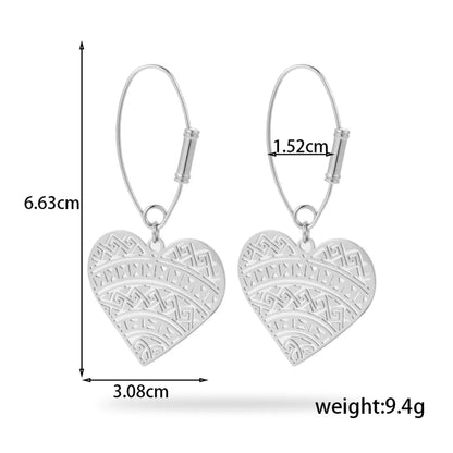 1 Pair Simple Style Water Droplets Heart Shape Rhombus Plating 304 Stainless Steel Drop Earrings