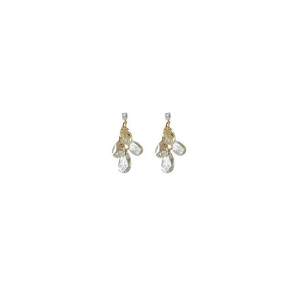 1 Pair Simple Style Water Droplets Inlay Alloy Rhinestones Drop Earrings