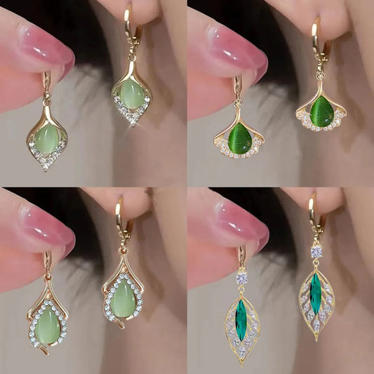 1 Pair Simple Style Water Droplets Inlay Alloy Rhinestones Drop Earrings