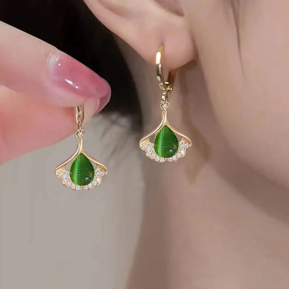 1 Pair Simple Style Water Droplets Inlay Alloy Rhinestones Drop Earrings